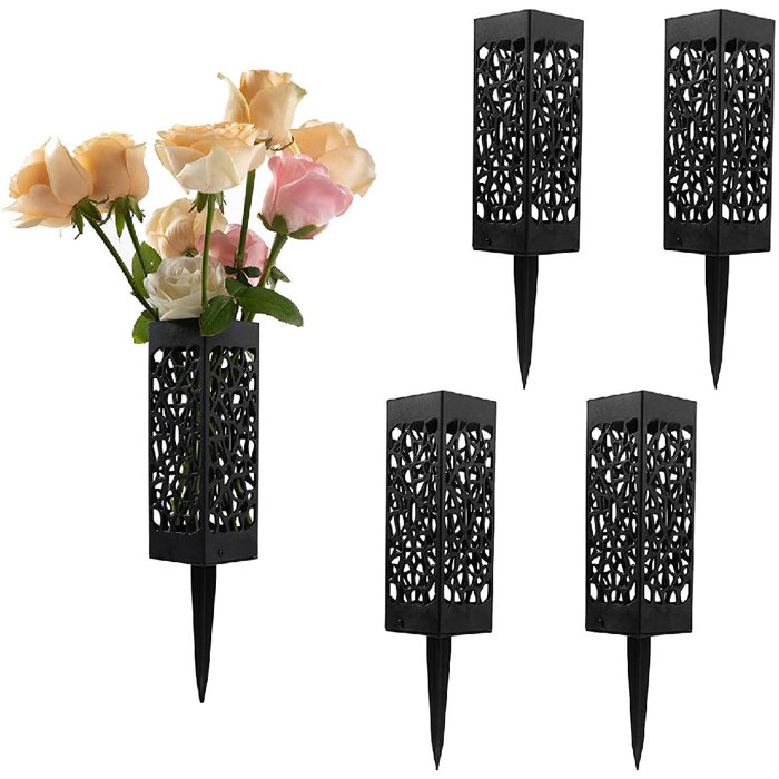 Arlmont & Co. Plastic Cemetery Vases Headstone Gravestone Flower Holder